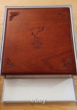 2008 Beijing Olympics SILVER & GOLD BRICK 100g Silver 1g Gold. 999 COA Display C