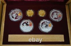 2008 China Beijing Olympic Games Gold. 667 AGW Silver 4 Oz Proof 6 Coin Series 1