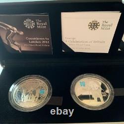 2012 London Olympics Official Commemorative 5pounds SV925 4 Color Coins Set