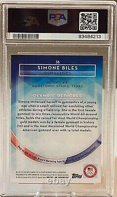 2016 Topps US Olympics Simone Biles #38 Silver Medal PSA 10