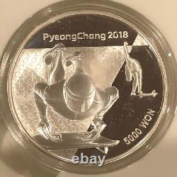 2018 Peyongchang 5000 Ywan Silver Coin Winter Olympics Set 2 7 Coins #76m