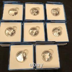 2018 Peyongchang Kora 5000 Ywan Silver Coin Winter Olympics Set 1 8 Coins #75m