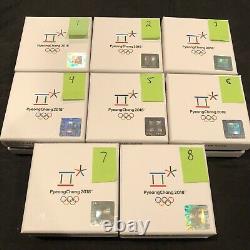 2018 Peyongchang Kora 5000 Ywan Silver Coin Winter Olympics Set 1 8 Coins #75m