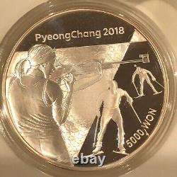 2018 Peyongchang Kora 5000 Ywan Silver Coin Winter Olympics Set 1 8 Coins #75m