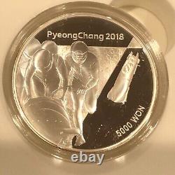 2018 Peyongchang Kora 5000 Ywan Silver Coin Winter Olympics Set 1 8 Coins #75m