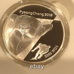 2018 Peyongchang Kora 5000 Ywan Silver Coin Winter Olympics Set 1 8 Coins #75m