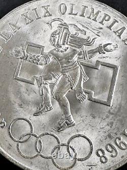 3 x 1968 Mexico XIX Olympic Games AZTEC Ball Player 25 Pesos Silver Coins