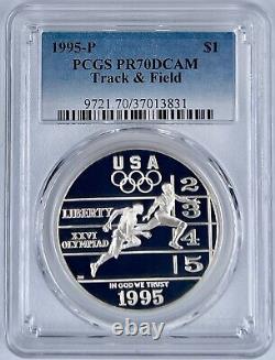 Atlanta Olympics 1995 P Track & Field Commemorative Silver Dollar PCGS PR70DCAM