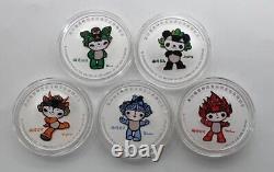 CGCI 2008 Beijing Olympic Games Mascots Color Silver Medal 5×1oz COA
