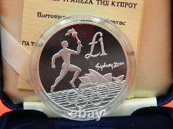 Cyprus, 2000, Sydney Olympic Games, 1 Pound, Proof, Silver coin