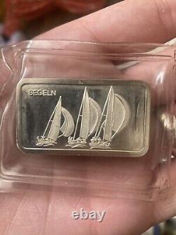 Degussa Mint Sealed 1972 Olympic Silver Bar Segeln