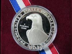 FIVE 1983 US Mint Olympic 90% SILVER Dollar with Original COA & Box