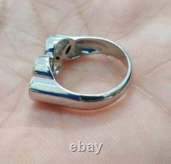 Fine Solid Metal Men's Olympic Ring 14k White Gold Plated Silver