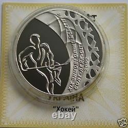 ICE HOCKEY Ukraine 1 Oz Silver Proof 10 UAH Coin 2001 Olympic Games Sport KM#145