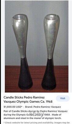 OOAK Pr of Candleholders by Pedro Rameriz Vazquez for 1968 Olympic Games Mexico