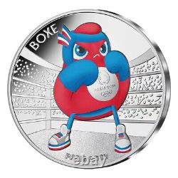 Official 2024 France Paris The 33rd Olympic Games Mascot BOXE Silver Coin