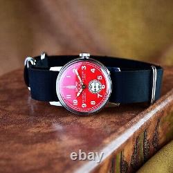 Pobeda Soviet Vintage Wristwatch Olympic Games Mens Mechanical Watch 15 Jewels