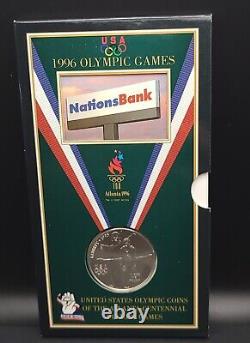 Rare 1996-d Bu Olympics Gymnast Silver Dollar Commemorative With Folder