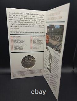 Rare 1996-d Bu Olympics Silver Dollar Commemorative Folder Track