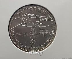Rare 1996-d Bu Olympics Track Running Silver Dollar Commemorative Folder
