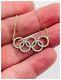 Round Cut Simulated Diamond Olympic Pendant 925 Sterling Silver