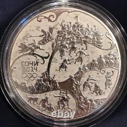 Russia 100 rubles 1 kg Silver Proof 2014 Sochi Olympics Snowball Fight Y#1497