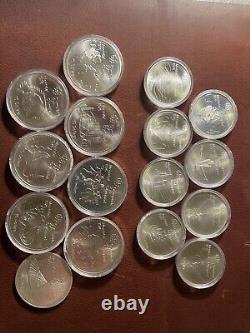 Silver Montreal Olympics Coins $5 $10 Sporting Games Cheap Silver BU Canada 925