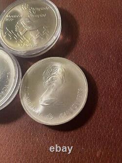 Silver Montreal Olympics Coins $5 $10 Sporting Games Cheap Silver BU Canada 925