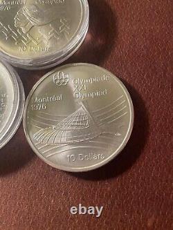 Silver Montreal Olympics Coins $5 $10 Sporting Games Cheap Silver BU Canada 925