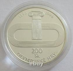 Slovakia 200 Korun 1996 100 Years Olympic Games Silver Proof