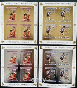 Stamps Gold & Silver Minisheets Olympic Games (ping-pong) London 2012 Congo Imp