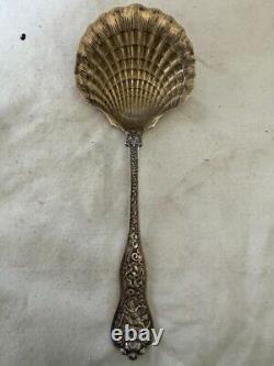 TIFFANY & Co OLYMPIAN Sterling Silver Gold Wash Clam Shell Berry Spoon No Mono