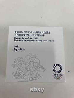 Tokyo 2020 Olympic Games Commemorative 1000 Yen Silver Coin Swimming