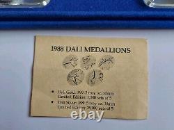 USA Olympic Teams Official 1988 Silver Team Medallions Salvador Dali Designs Set