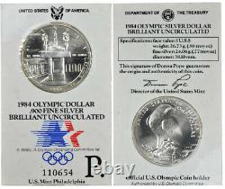 US 1983/84 Olympic Games Dollars Complete Silver 6.16oz. Proof/BU Set P-D-S