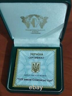 Ukraine 10 Hryven 2014 Proof XXII Winter Olympic Games silver in a box
