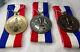 Vintage Aau Junior Olympic Medals Gold, Silver & Bronze (tones) With Ribbons