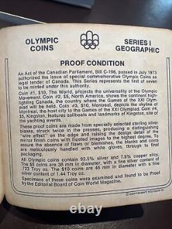 Vintage Coin Set Lot 1976 Montreal Olympic Games Silver Proof 1-7 Complete Cases